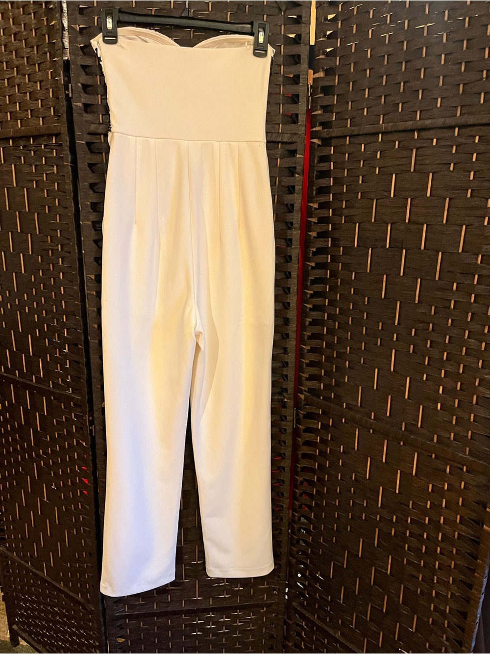 Express Strapless Sequinned Jumpsuit. Sweetheart neckline, silicone lining. Sz 0 - Picture 8 of 17